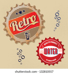 Retro bottle cap Design - Vintage and grunge style