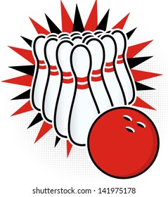 Retro Bowling Clip-Art