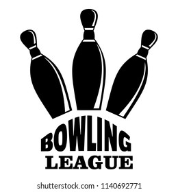 Retro bowling league logo. Simple illustration of retro bowling league vector logo for web design isolated on white background