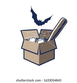 Retro Box Baseball Collectible Vector