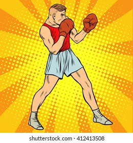 Retro boxer in fighting stance