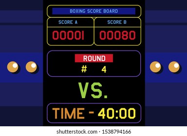 Retro Boxing Versus Screen. Fight Backgrounds Against Each Other. Battle. Team vs Team. Sport or Gaming. Vector Illustration.
