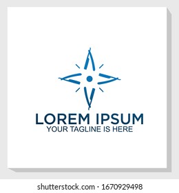retro brand barbershop logo template design vector, scissor logo vector
