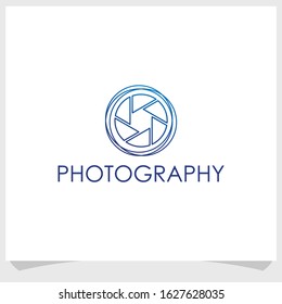 retro brand camera and elegant line logo design template, photography brand logo design vector