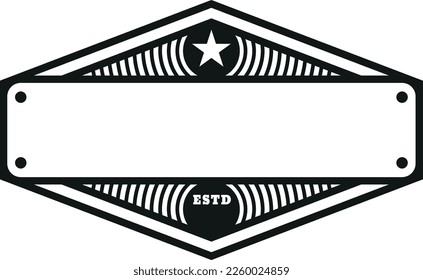 Retro brand label. Empty star badge template