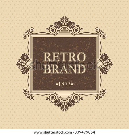 Retro Brand Monogram design elements, Calligraphic graceful template, Elegant line art logo, Business sign for Royalty, Boutique, Cafe, Hotel, Heraldic, Jewelry, Wine