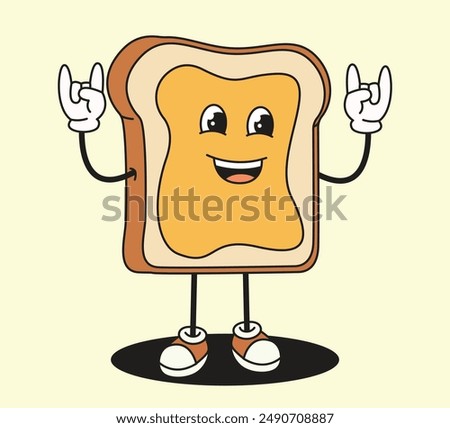 retro bread vector illustration Groove style