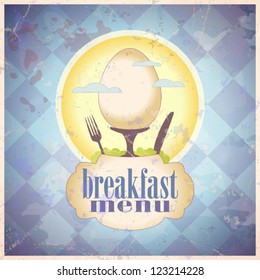Retro breakfast menu card design template. Eps10.