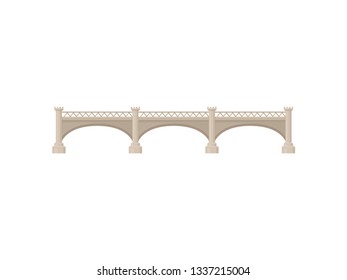 Retro bridge on white background. Vector illustration.