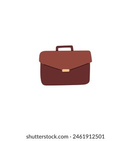 Retro briefcase vector illustration. Antique bag in cartoon style for papers and business. Ideal for 70s and 80s style stickers ON an isolated background.
