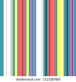 Retro Bright Colorful seamless stripes pattern. Abstract vector background. Stylish colors.