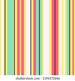 Retro Bright Colorful seamless stripes pattern. Abstract vector background. Stylish colors.