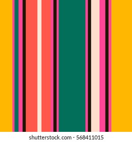 Retro Bright Colorful seamless stripes pattern. Abstract vector background. Stylish colors.