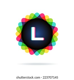 Retro bright colors Logotype, Letter L