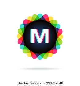Retro bright colors Logotype, Letter M