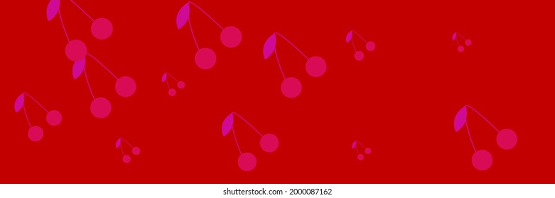 Retro Bright Pink Repeat Textile Red Summer Berries Pattern. Bordo Fruit Cute Vintage Dessert Tasty Purple Print Illustration. Sweet Neon Cherries Colorful Violet Spring Vitamin Background.