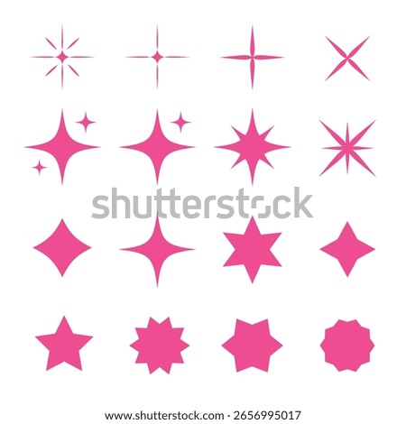 Retro Bright Sparkle Star Element Set