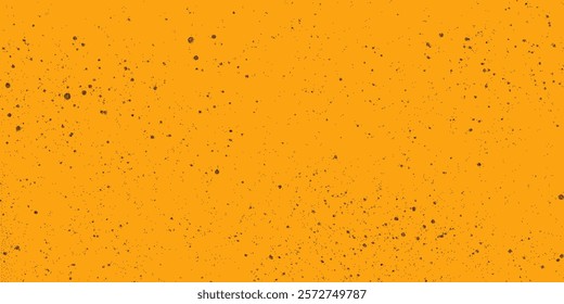 Retro bright yellow background featuring halftone dots, black spray paint splatters, ink stains, textured grunge