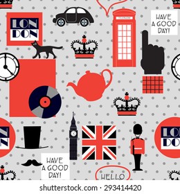 retro british seamless pattern