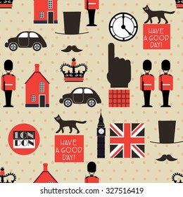 retro british seamless pattern