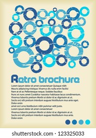 Retro brochure with blue circles