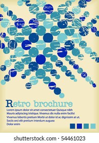 Retro brochure with blue circles
