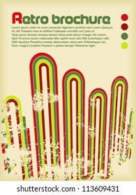 Retro brochure with color lines