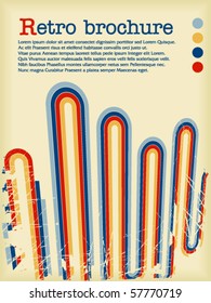 Retro brochure with color lines