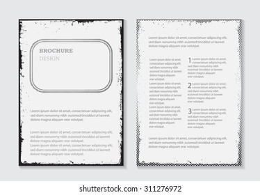 Retro brochure design.Vintage flyer in grunge style.Vector template.