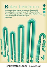 Retro brochure with green lines