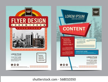 Retro Brochure Layout design template. Annual Report Flyer Leaflet cover Presentation Modern background. illustration vector artwork