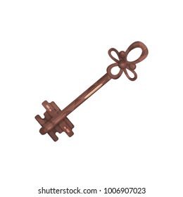 Retro bronze old key vector Illustration