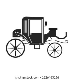 Retro brougham vector icon.Black,simple vector icon retro brougham isolated on white background.