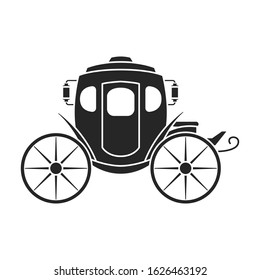 Retro brougham vector icon.Black,simple vector icon retro brougham isolated on white background.