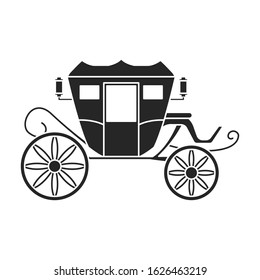 Retro brougham vector icon.Black,simple vector icon retro brougham isolated on white background.