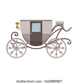 Retro brougham vector icon.Cartoon vector icon retro brougham isolated on white background.