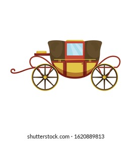 Retro brougham vector icon.Cartoon vector icon retro brougham isolated on white background.