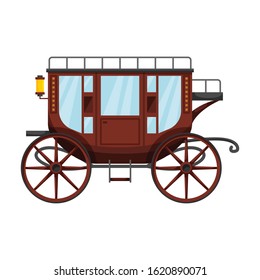 Retro brougham vector icon.Cartoon vector icon retro brougham isolated on white background.