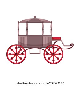 Retro brougham vector icon.Cartoon vector icon retro brougham isolated on white background.