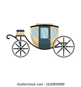 Retro brougham vector icon.Cartoon vector icon retro brougham isolated on white background.