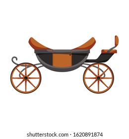 Retro brougham vector icon.Cartoon vector icon retro brougham isolated on white background.