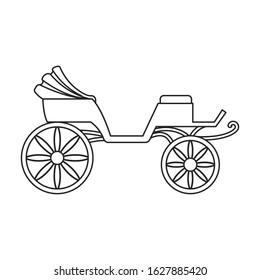 Retro brougham vector icon.Outline, line vector icon retro brougham isolated on white background.