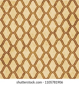 Retro brown cork texture grunge seamless background Curve Wave Cross Frame Line