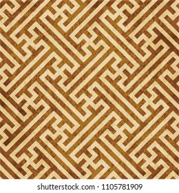 Retro brown cork texture grunge seamless background Geometry Cross Tracery Frame