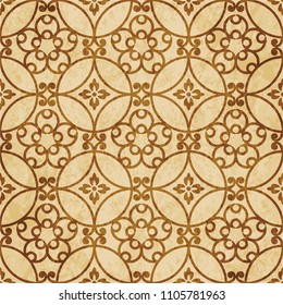 Retro brown cork texture grunge seamless background Round Curve Spiral Frame Flower