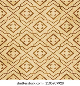 Retro brown cork texture grunge seamless background Star Geometry Check Spiral Cross Frame