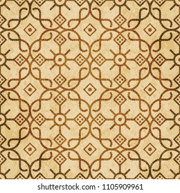 Retro brown cork texture grunge seamless background Curve Check Cross Round Dot Line Frame Flower