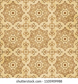 Retro brown cork texture grunge seamless background Round Cross Square Geometry Flower