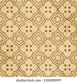 Retro brown cork texture grunge seamless background Curve Cross Frame Flower Line Dot