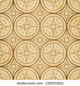 Retro brown cork texture grunge seamless background Curve Round Cross Star Frame Line
